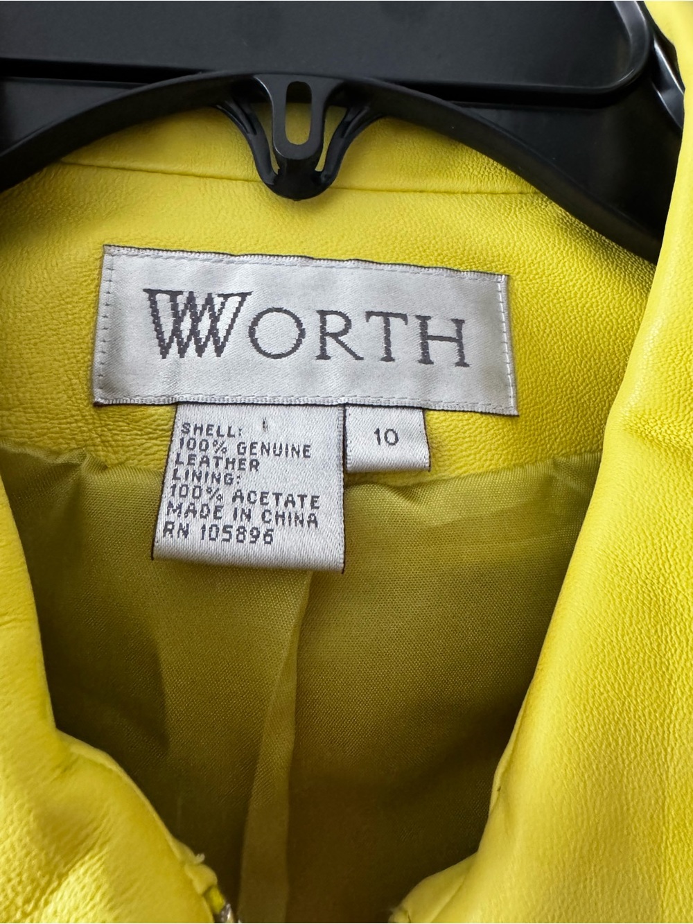 Worth Yellow Genuine Leather Jacket